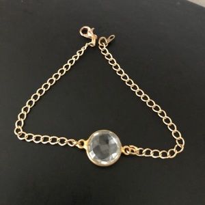 Gold Bracelet w/ Clear Stone